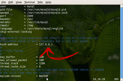mysql bind-address
