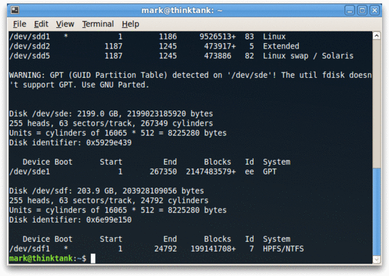 fdisk -l